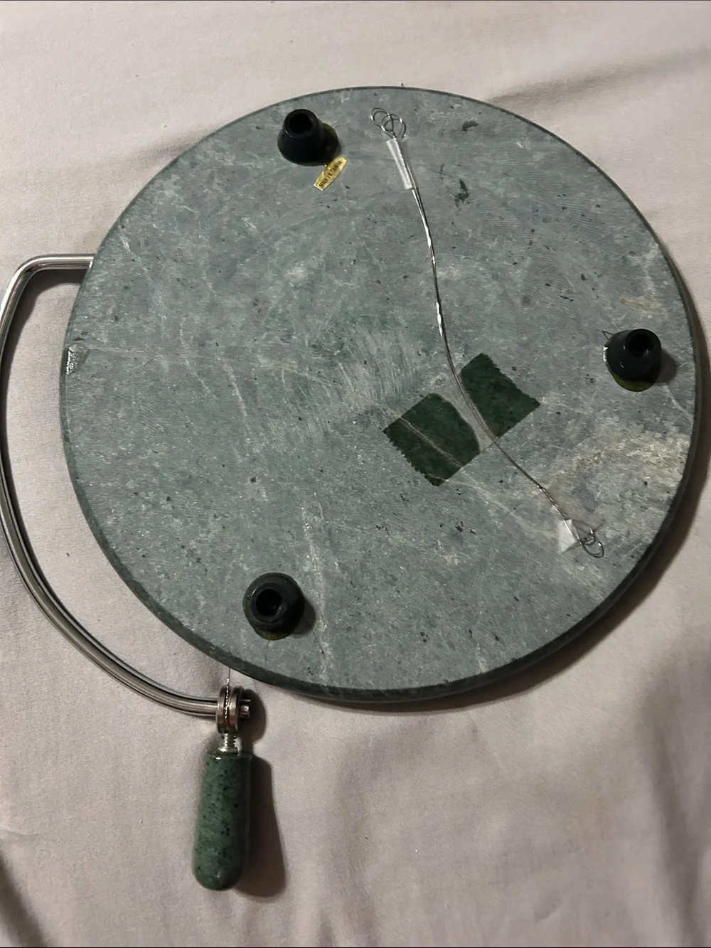 Green Marble Cheese Board with Wire Cutter - Premium Serving Platter